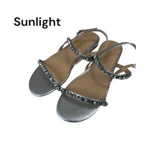 Dream Pairs Women SZ 7.5 Double Strap Slingback Sandals -Rhinestones Embellished